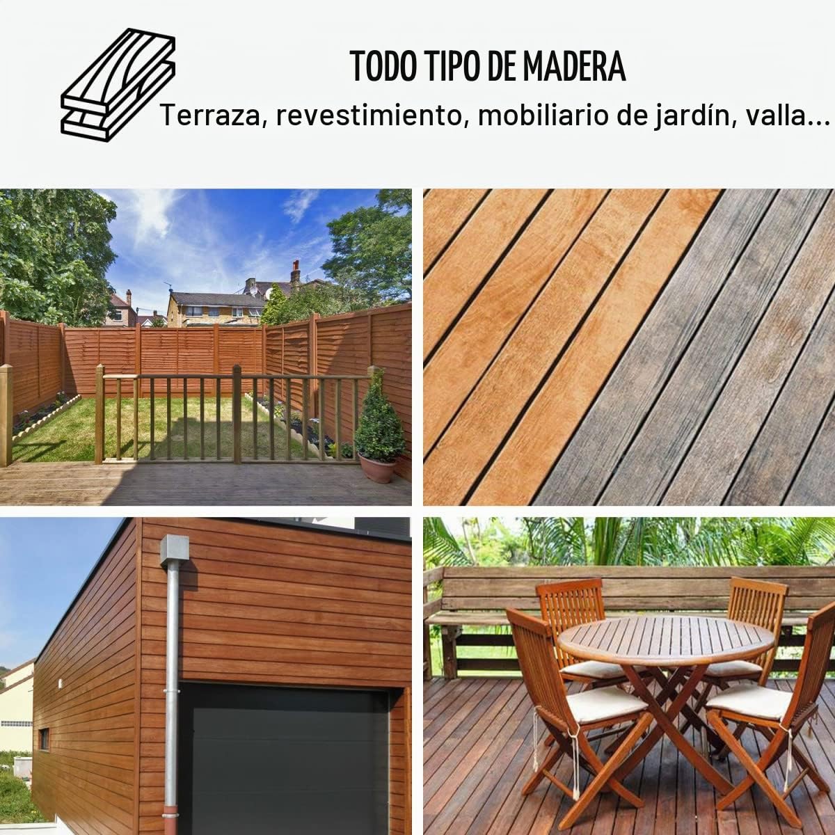 ARCANE INDUSTRIES Desgrisante para Madera - Desgrisante para terraza y Madera Exterior - ARCAWOOD Cleaner - 71-5 L | Revuelve el Color sin Lijar, sin Ácido Oxálico, Listo para Emplear, Madera, Tecca, Terraza - Arcane Industries