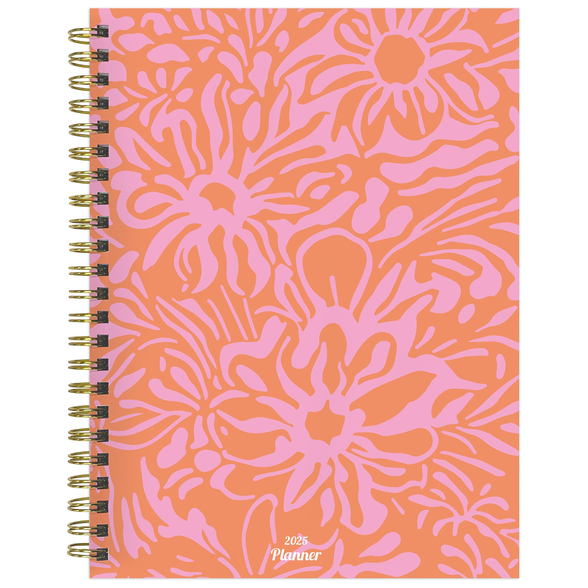 TF Publishing2025 Happy Hibiscus Medium Weekly Monthly Planner - Goals & Task Trackers - Planner Monthly and Weekly with Organizer Stickers - 12 Month Calendar Planner - 6.5" x 8"