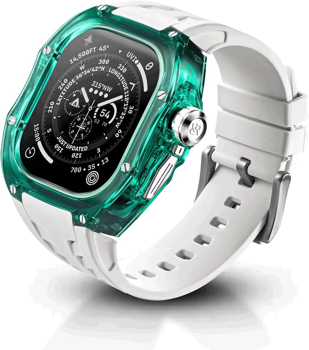 Rugged Case with Band for Apple Watch Ultra 3/2/1 49mm, Translucent Heavy Duty Case with Military Sport Strap for Men, Tactical Grade Shockproof Bumper Cover for iWatch, B-BR