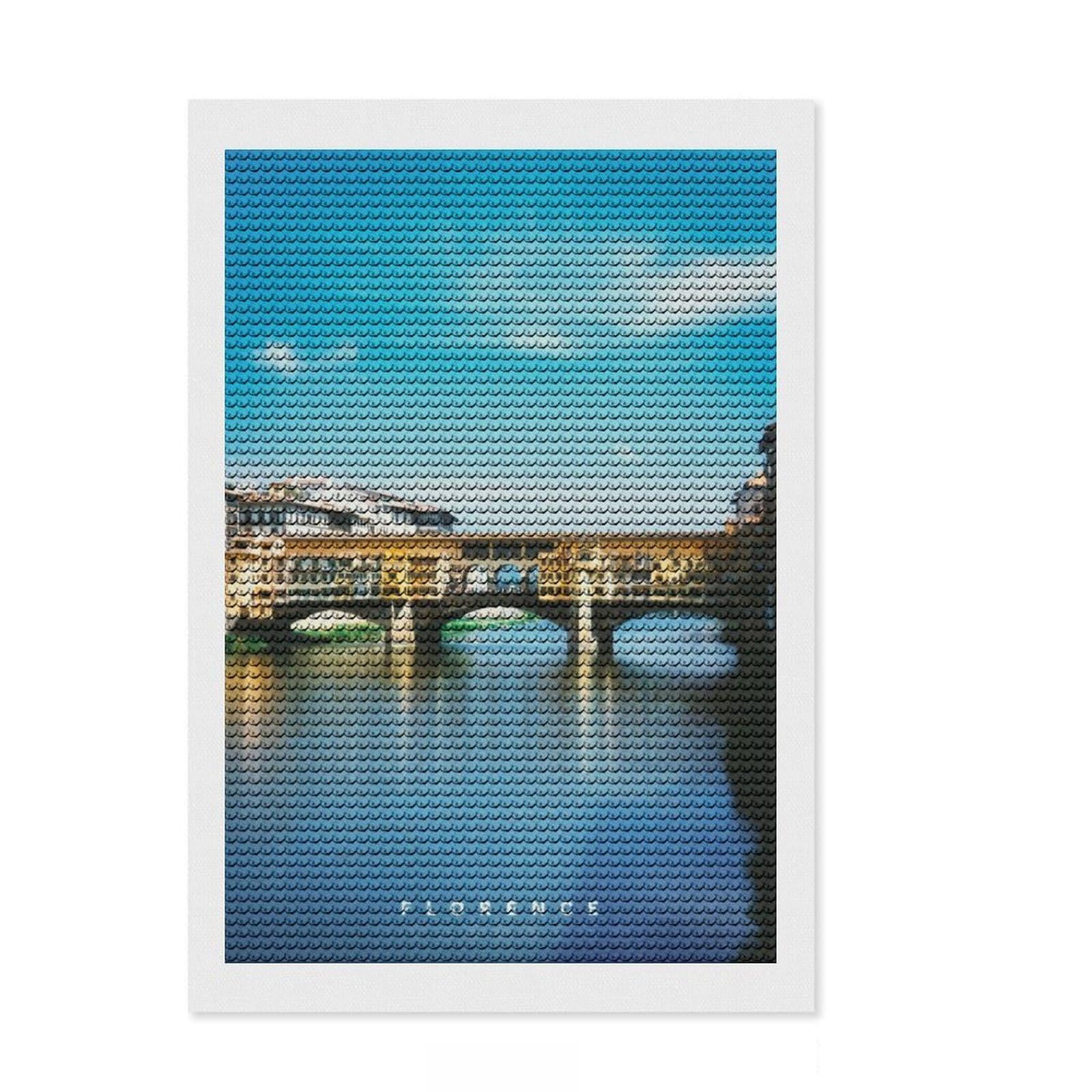 Junmoney Florence Diamond Art Kit 8"x12", Home Decoration, Relaxing DIY, Modern Decor, Holiday Gift Idea, Creative Gift Idea