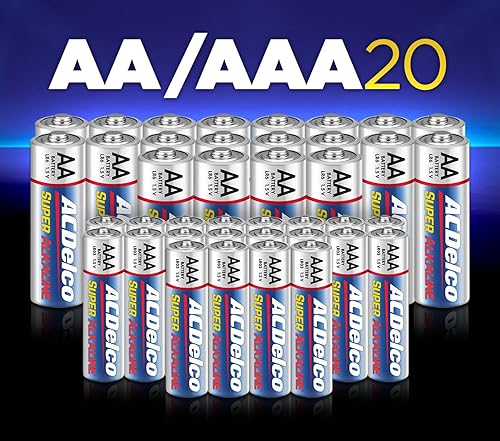 Miniatura 2 de ACDelco AA y AAA Paquete combinado de 40 pilas súper alcalinas, 20 unidades cada una, 10 años de vida útil