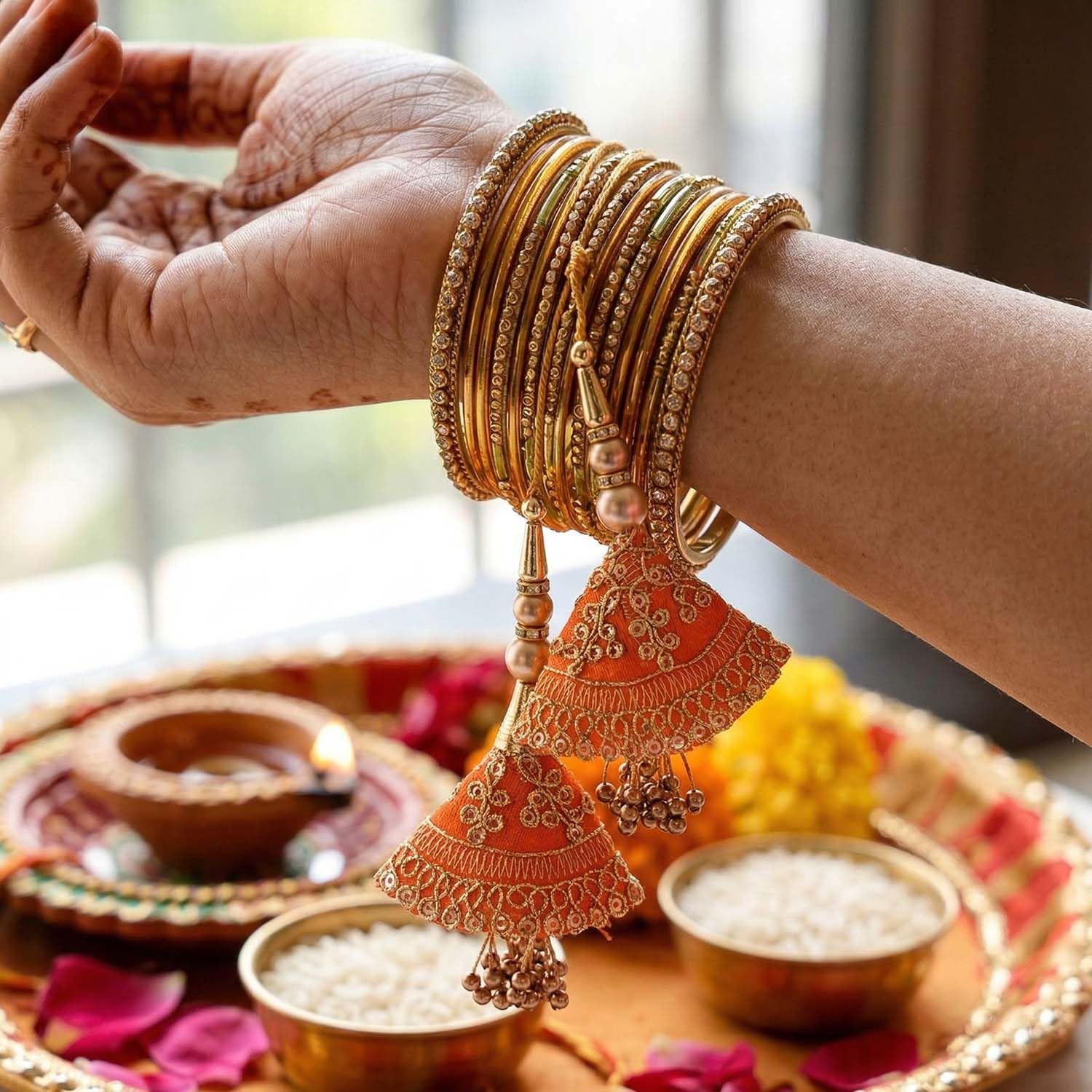 ascension Set of 2 Lumba Rakhi for Bhabhi Sisters Kada Rakhi Raksha Bandhan Bhabhi Rakhi Set Lumba Rakhi for Sister In Law with You are My Hero Fridge Magnet & Roli Tilak 1