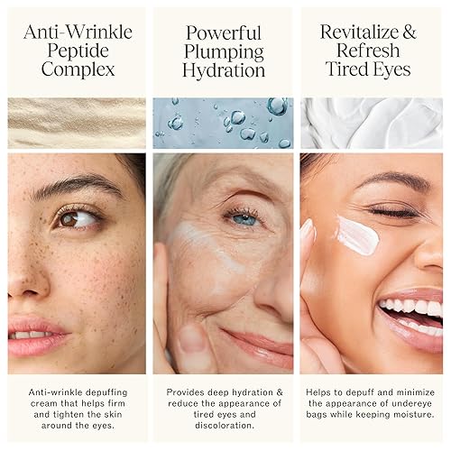 Miniatura 4 de LilyAna Naturals Crema de ojos con cafeína con péptidos para ojeras, hinchazón, líneas finas y arrugas, 1.0 oz