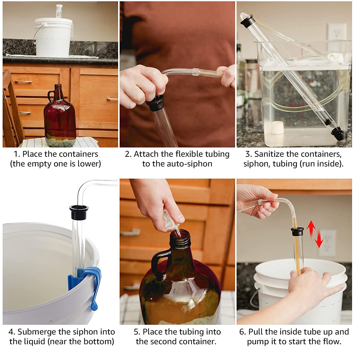 Kit De Sifón Automático Para Cerveza Y Líquidos - Manguera De 2m, Plástico Alimentario, Fácil De Usar