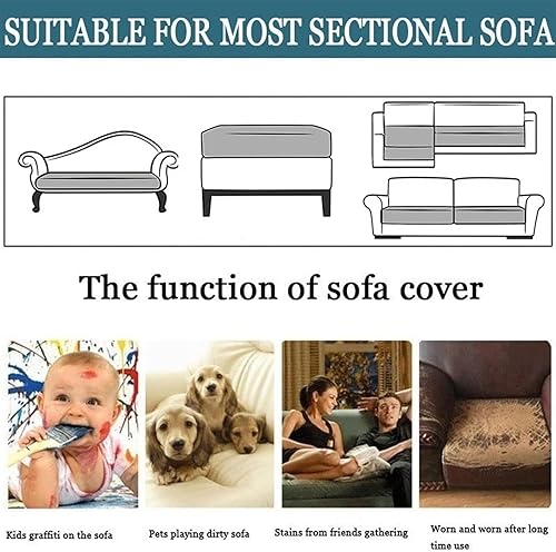 Miniatura 7 de Funda de cojín para sofá modular en forma de L, fundas de cojín universales en forma de L, protector de muebles para sala de estar, protector