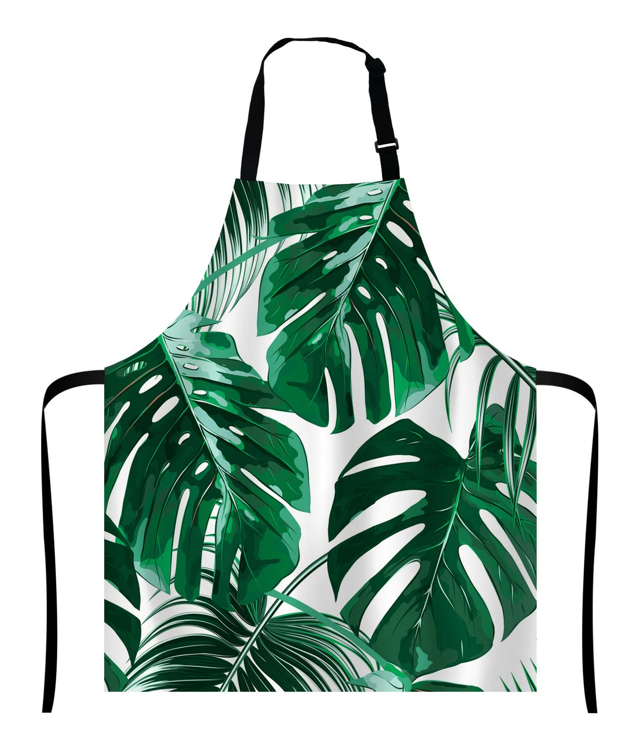 Wasach Tropical Palm Leaves Apron, Jungle Leaves,Adjustable Neck Bib for Men Women,Suitable for Kitchen Cooking Waitress Chef