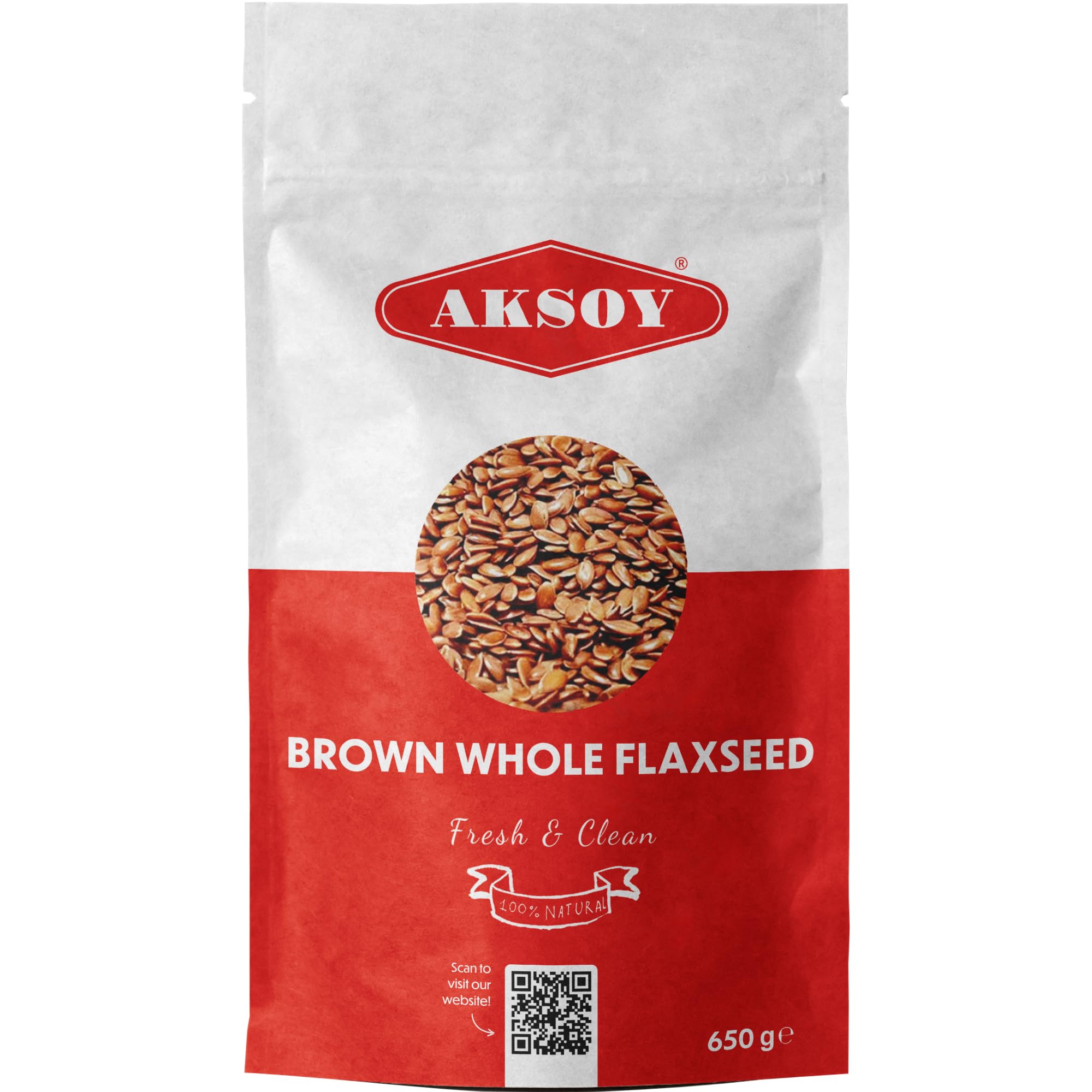 Aksoy Brown Whole Flaxseed (Linseed) 650gr – Premium Quality, Batch Tested for Purity, 100% Raw, Non-GMO, Sproutable Superfood Perfect for Keto and Low-Carb Diets (Packaging May Vary)