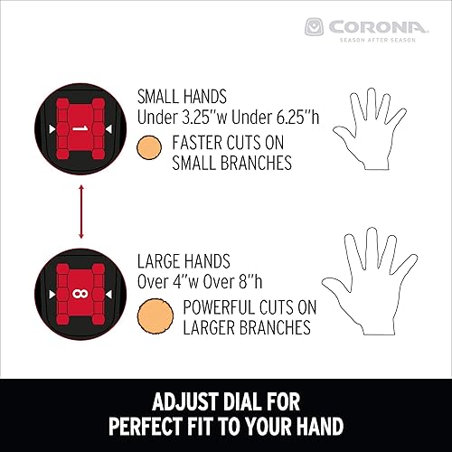 Miniatura 3 de Corona Clipper BP 4214D Flex Dial Bypass Podadora con agarre de gel cómodo, 34 pulgadas, rojonegro