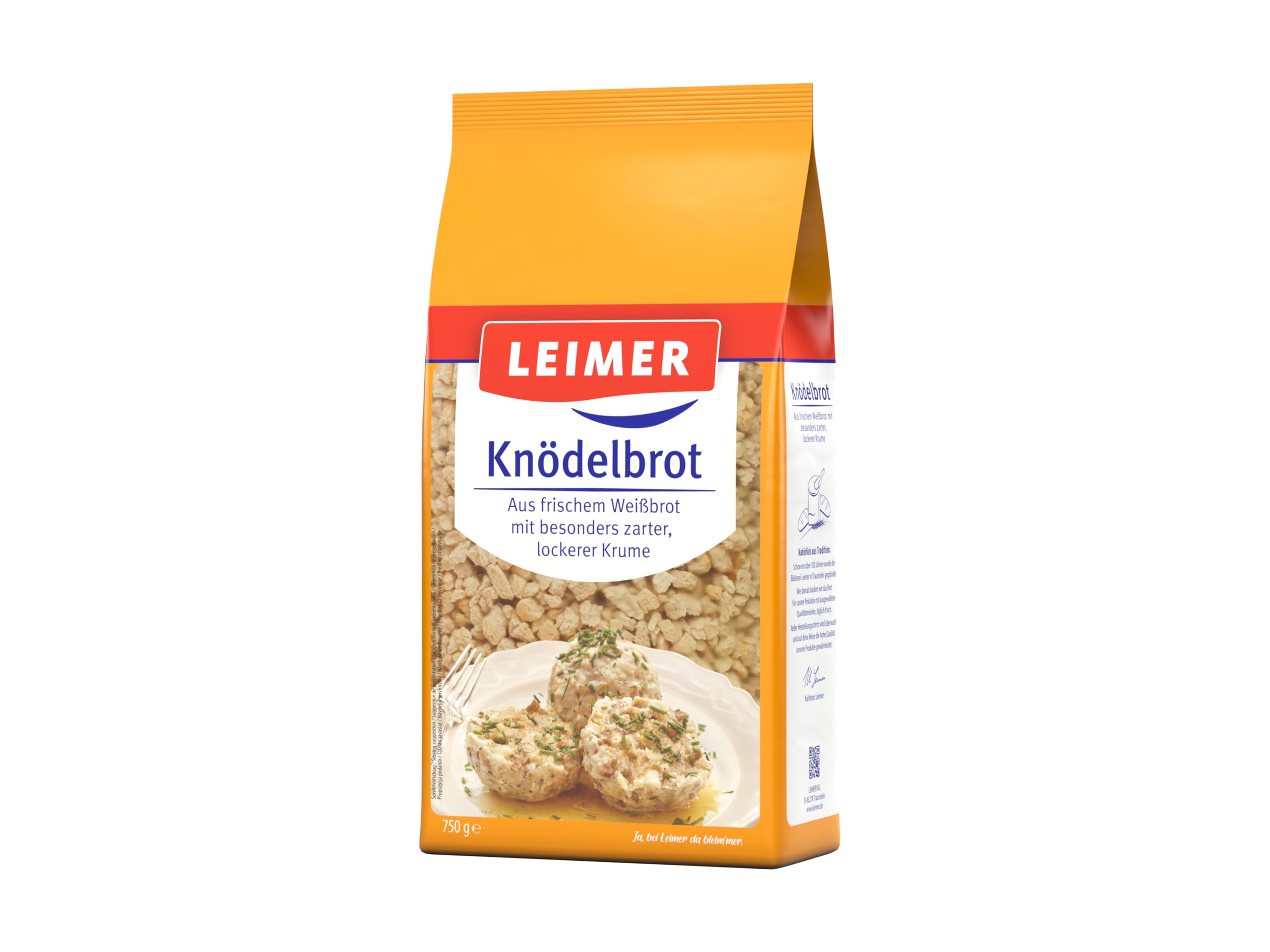 LEIMER Knödelbrot 750g - Zarte, lockere Struktur für besonders leichte Knödel, perfekt geeignet für alle Knödelvariationen oder Füllungen (1x750g)