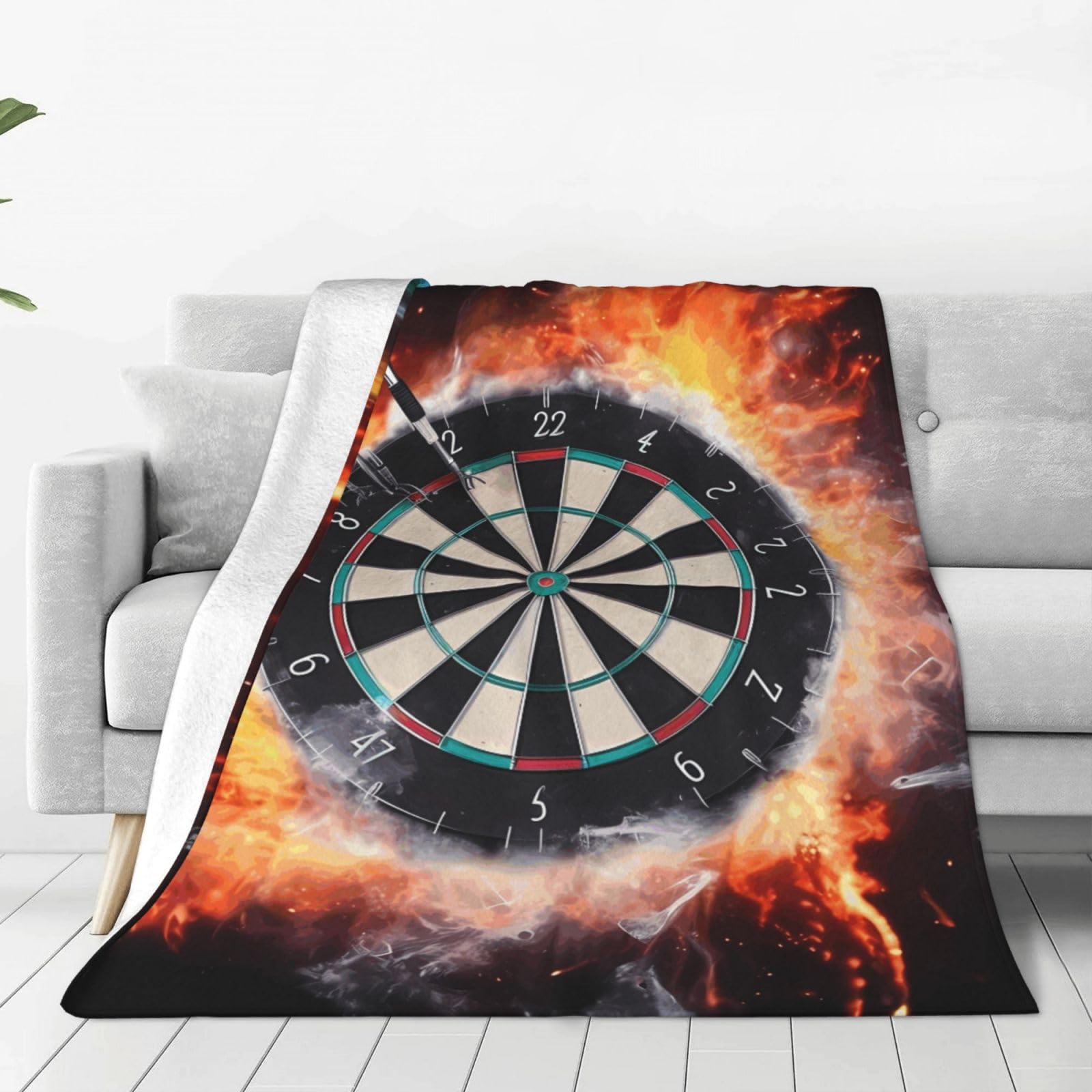 Paqolsmckr Black Throw Blanket 40"X30" Bed Blanket Dart Board Flannel Blankets For Sofa Reversible Plush Blanket Soft Cozy Throw Blankets For Couch Camping All Seasons