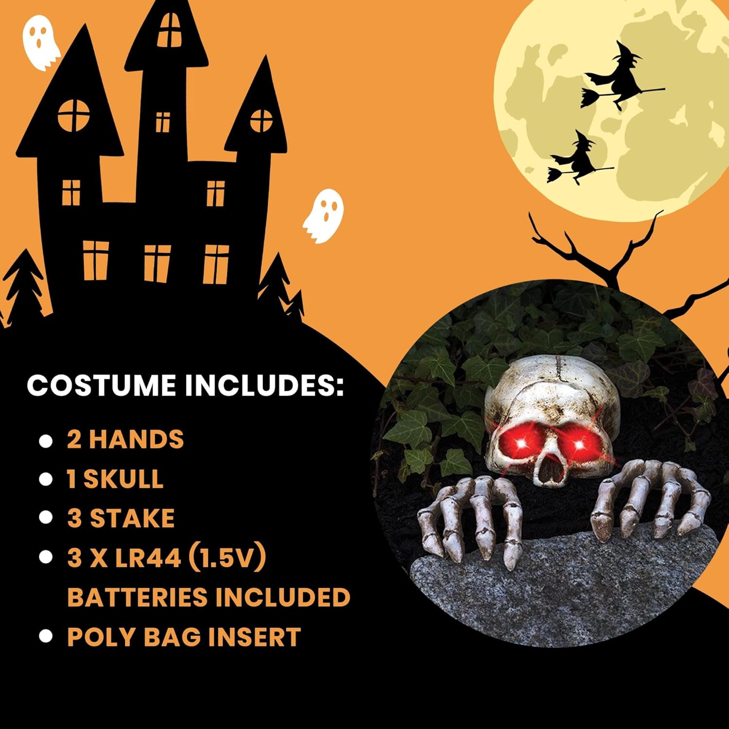 Fun World LITE UP Skeleton Grave