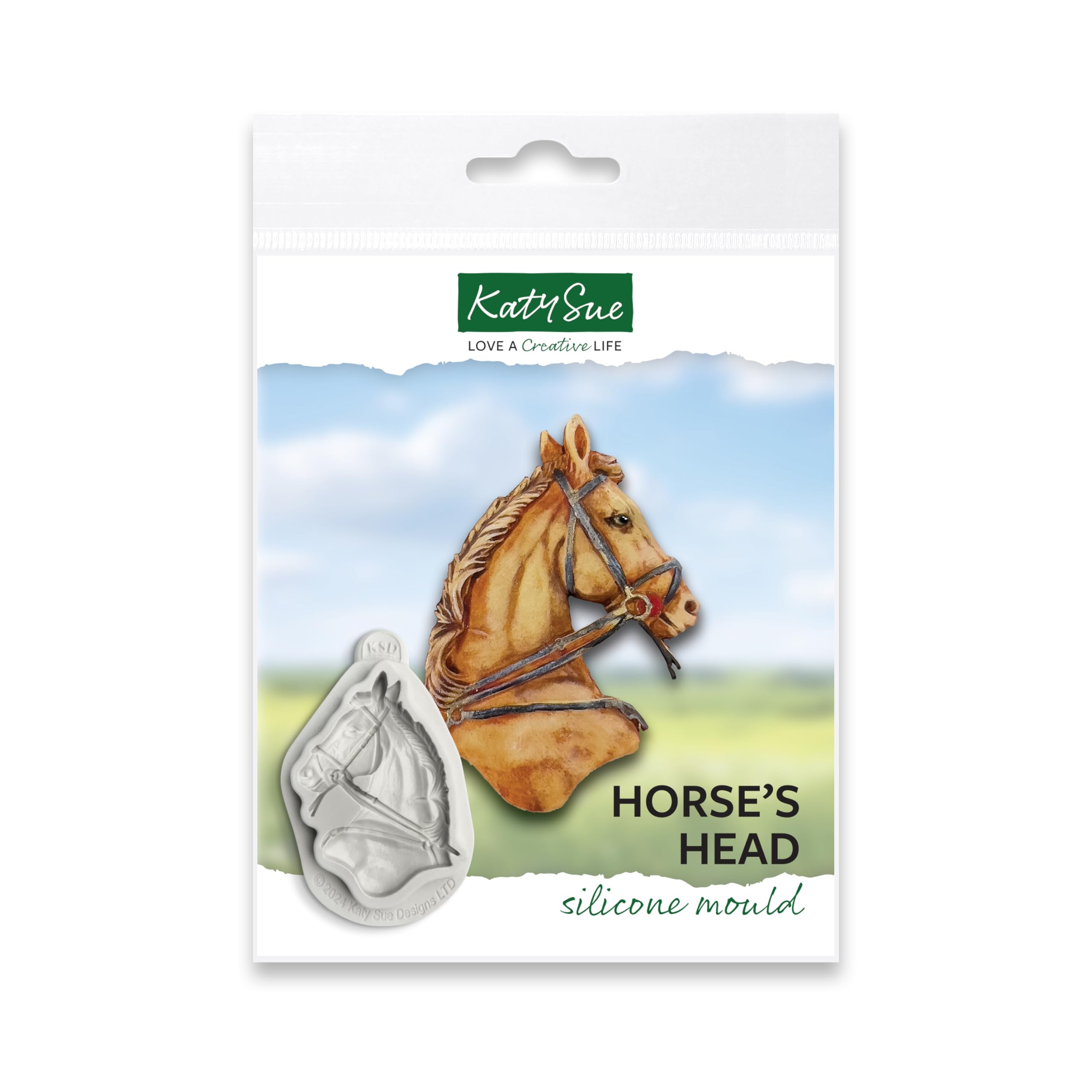 Katy Sue Horse's Head Silicone Mould for Cake Decorating & Craft - Mould Size 80 x 75 x 10 mm