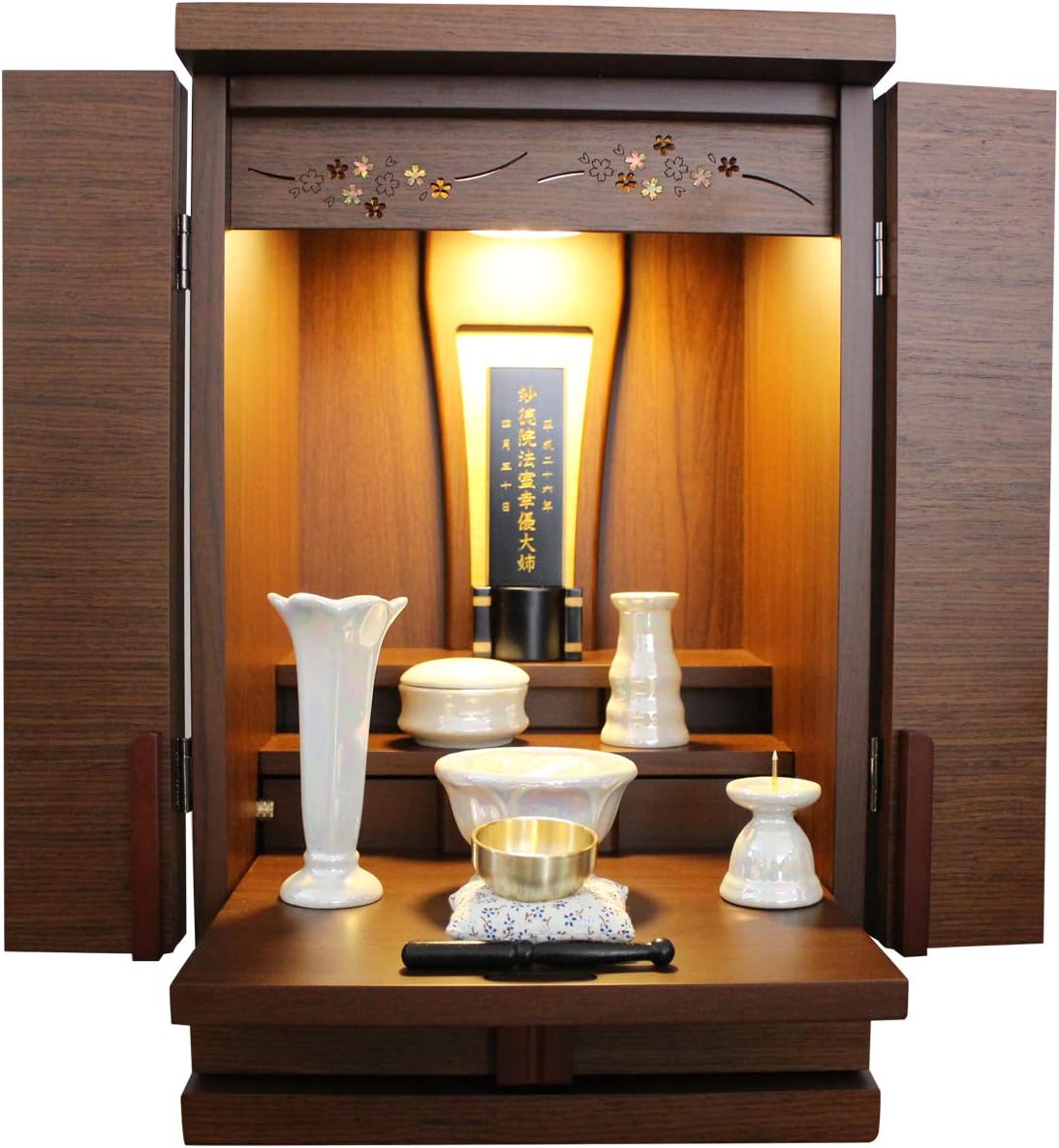 仏壇ミニセット モダン おしゃれ モダン位牌 木製仏壇 仏具セット おりん 現代仏壇 フォトフレーム 新発売の