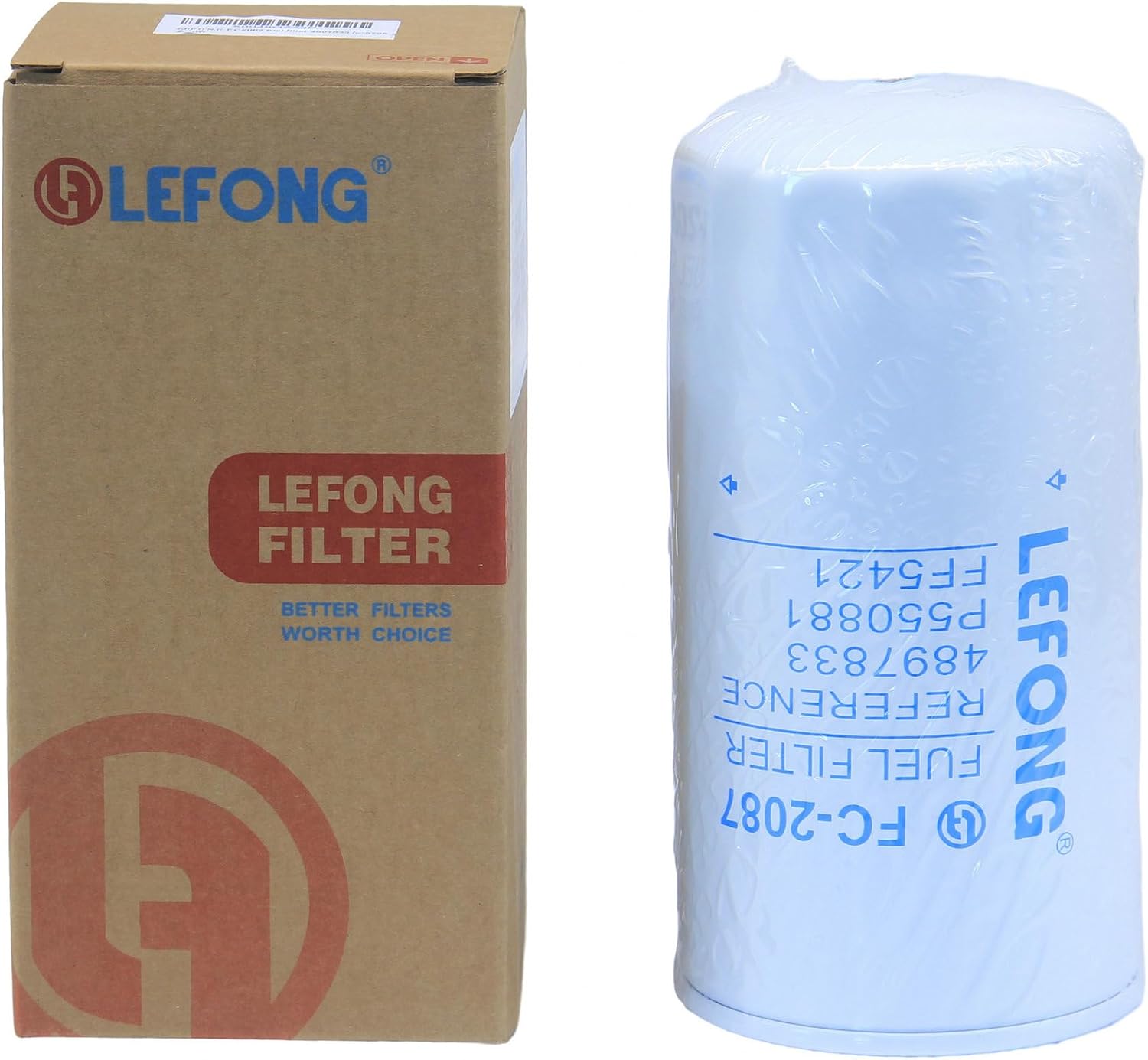 FC-2087 Fuel Filter Replaces 84534796, 33682, 84412164, 33654, 4934845, BF7640 Fits New Holland C227 C232 L221 L225, CASE TR310B 580N 750M SV340 TR320 TR340 Compact Loader Skid Steer Tractor