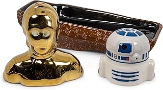 Star Wars C-3PO and R2-D2 Ceramic Shaker Set with Sandcrawler Display Tray | Spice Dispenser Canister Set, Home & Kitchen ...