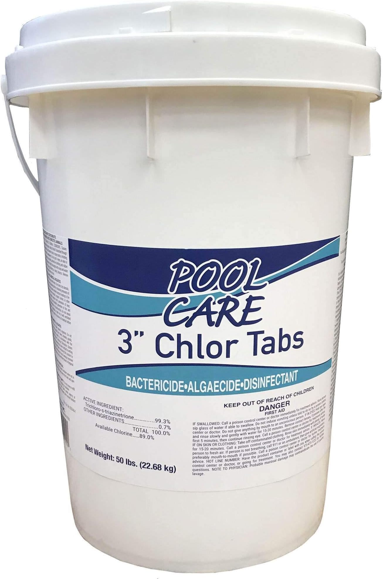 Pool Care 36150 Swimming Pool Chemical 3-Inch Chlorine Tablets, 50 Pounds
