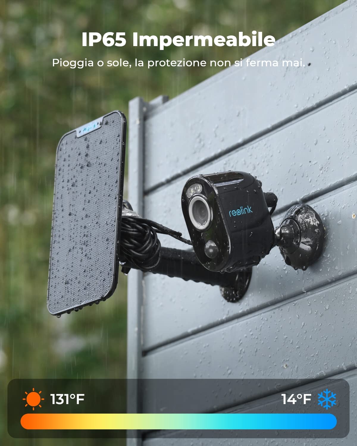 Reolink 4K 8MP Telecamera da Esterno Senza Fili, Videosorveglianza WiFi Batteria con Pannello Solare, Rilevamento Intelligente, Sirena, Visione Notturna a Colori, Impermeabile, Argus 3 Ultra(Nero)
