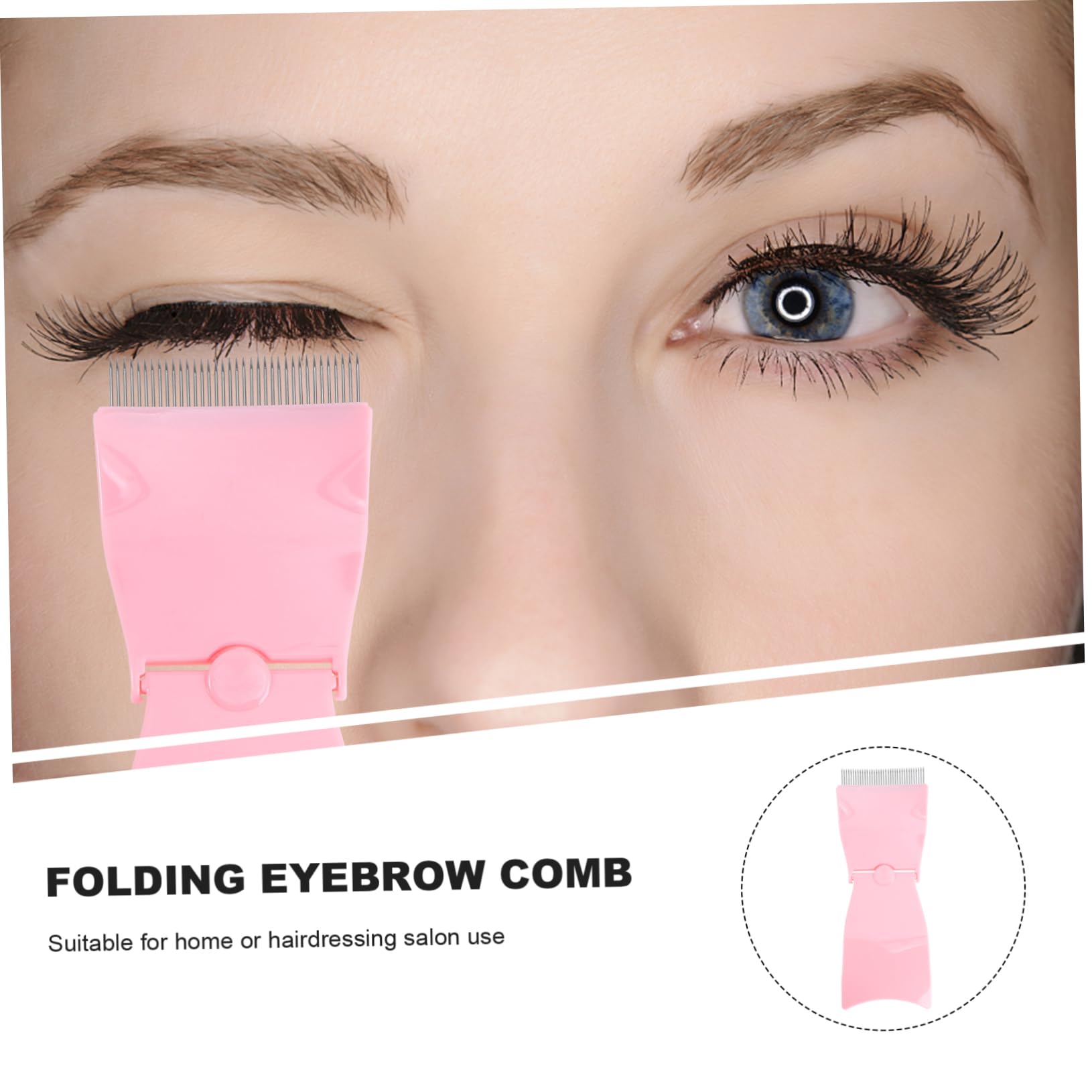 Mikinona 1 Eyebrow Comb Brush Folding Steel Needle Tool Beauty -friendly for Home Salon