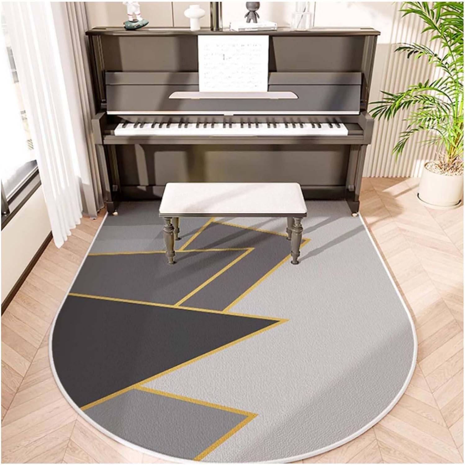 ピアノカーペット遮音、吸音、騒音低減および衝撃吸収パッド、ピアノベンチフットパッド厚みのあるフロアマット(Gray,120x160c