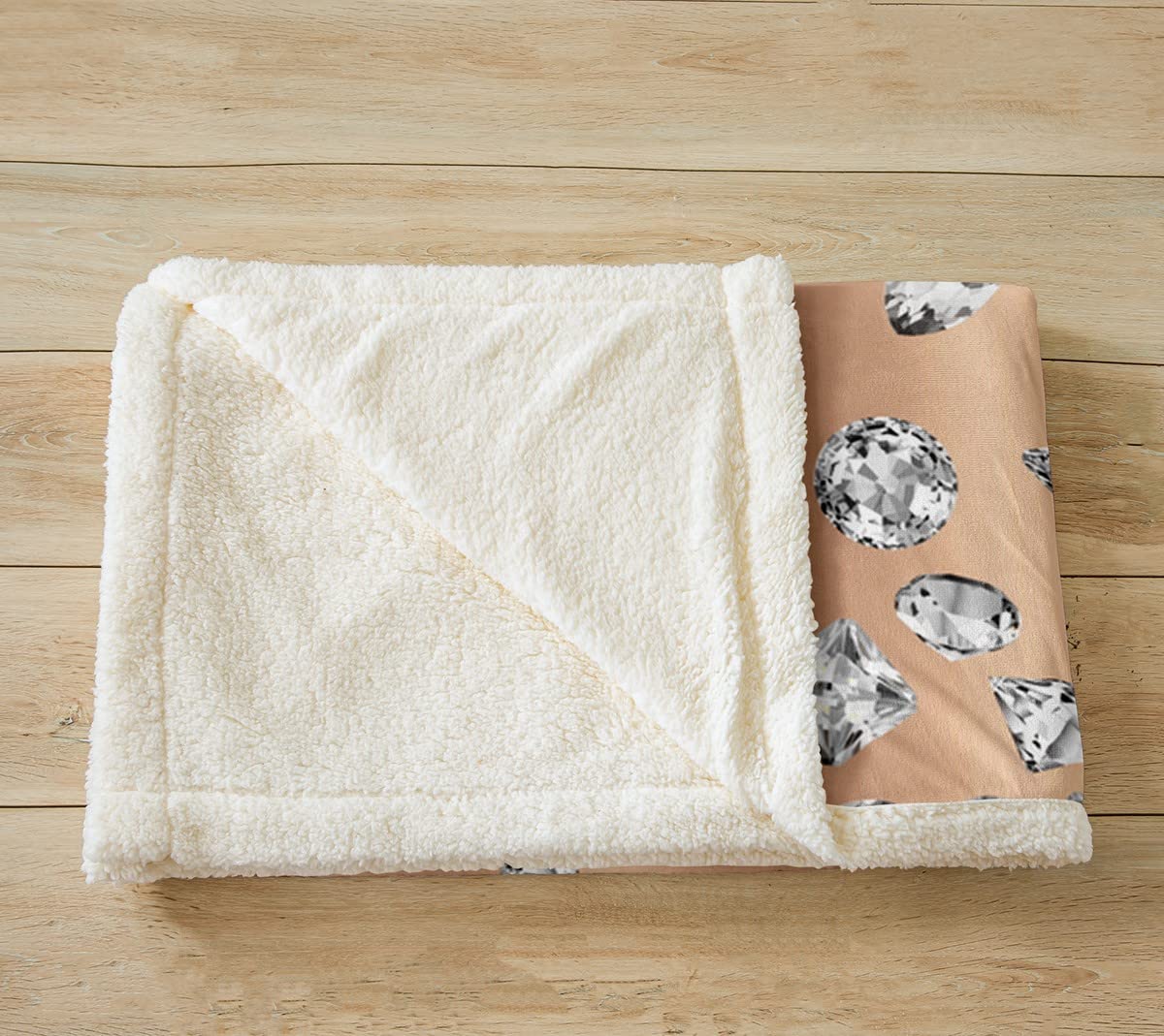 Coperta in morbido peluche color argento con glitter, per letto e divano, per bambini, con design con gioielli con diamanti, coperta sherpa kaki per neonati, traspirante e calda, coperta pelosa, 76 x