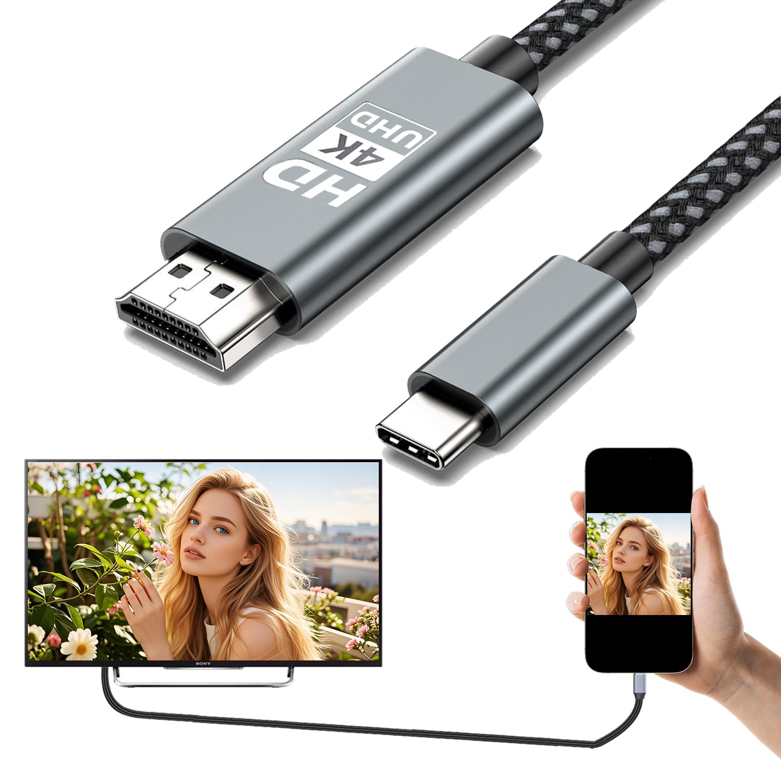 Amazon | Grithope USB Type-C to HDMI 変換ケーブル 1.8M 【最先端