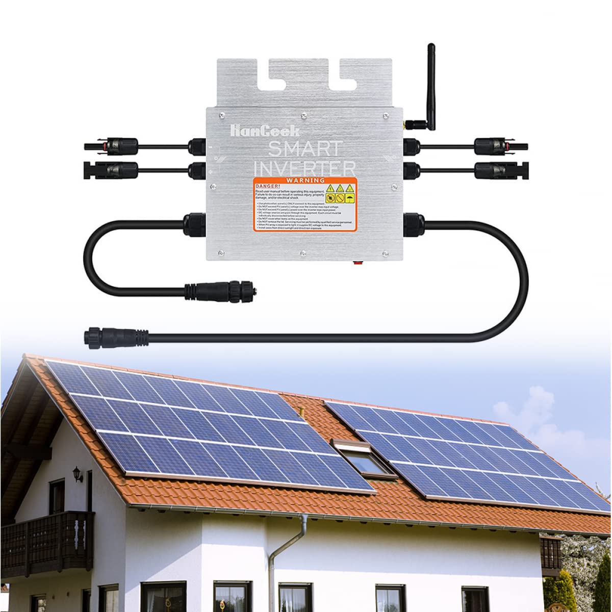 Micro-onduleur 400 W 800 W 1000 W - Onduleur MPPT - Onduleur - Étanche - Contrôle WiFi - Identification automatique - Rendement 99,5 % pour système PV