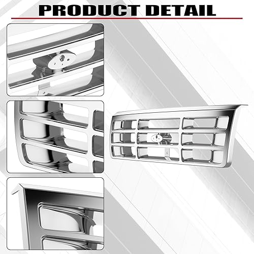 Miniatura 6 de HECASA Parrilla delantera compatible con Ford Bronco F-150 F-250 HD F-350 1992-1997 Reemplazo de rejilla de parachoques para FO1200173 F4TZ8200A