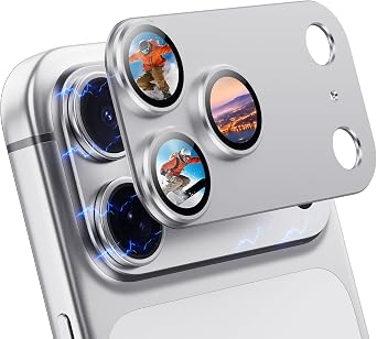 Korecase 2 Pack Camera Lens Protector for iPhone 17 Pro,9H Tempered Glass |Drop Protection |Aluminum Alloy Frame |Strong Adhesion |Anti-Scratch |Rear Camera Screen Cover - Silver