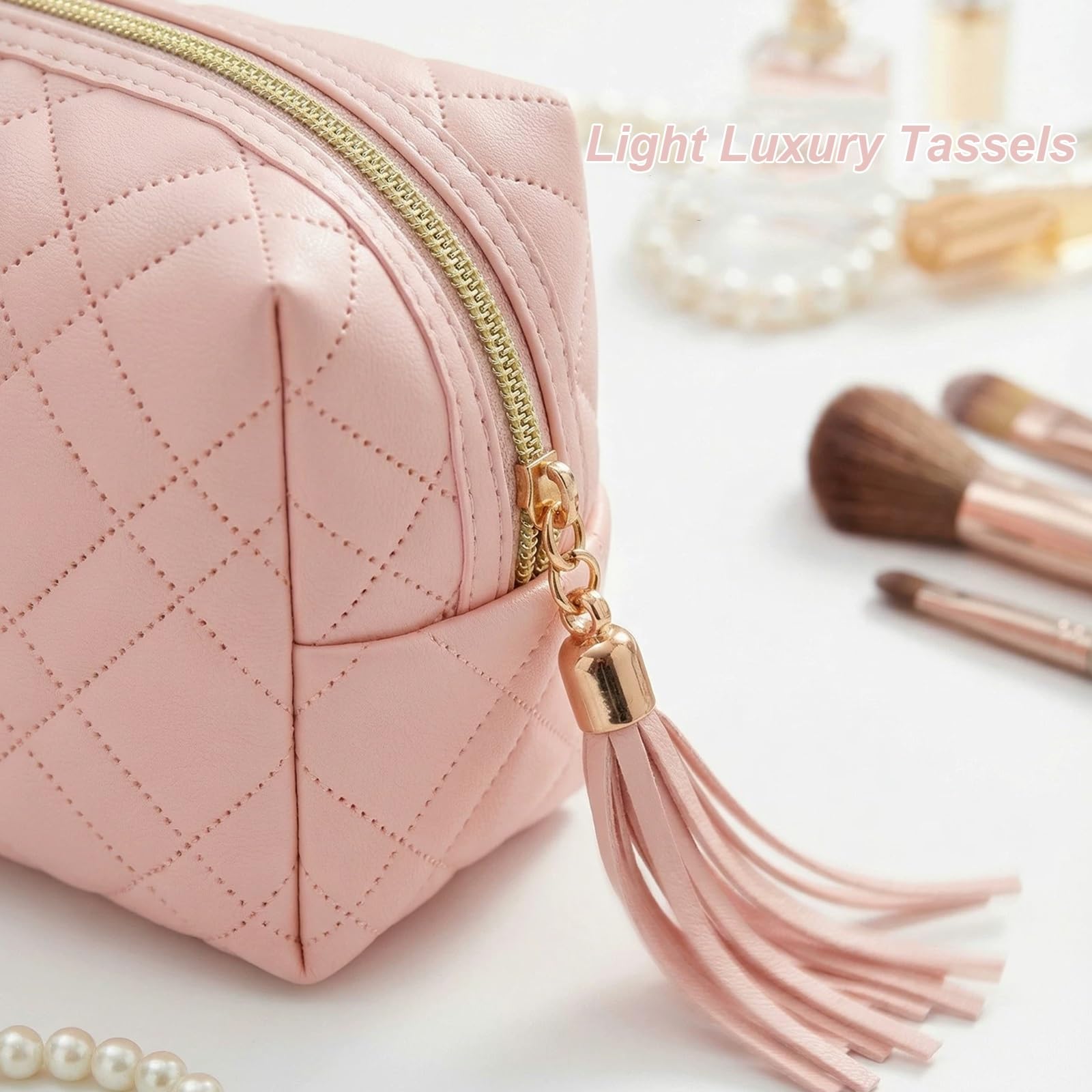 Beauty Case da Viaggio Borsa da Toilette per Donna Impermeabile Pochette, Accessori e Pennelli, Elegante e Pratica Allo Stesso Tempo, Processo di Cablaggio di Precisione(Gray)