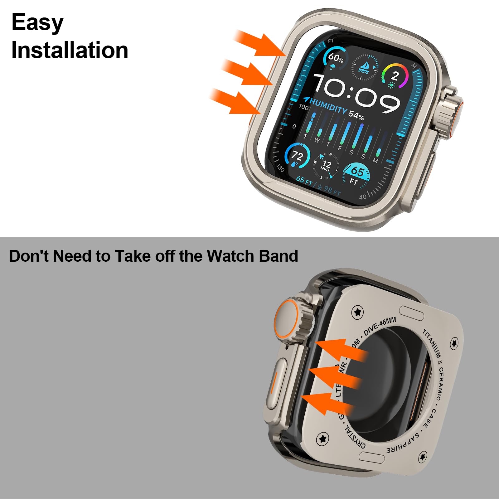 Amazon.co.jp: SDOCEBF メタルバンパー Apple Watch 44mm チタン 