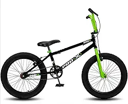 Bicicleta aro 20 BMX Pro-X Infantil Série 1 Aro Aero Freio V-Brake - Preto+verde
