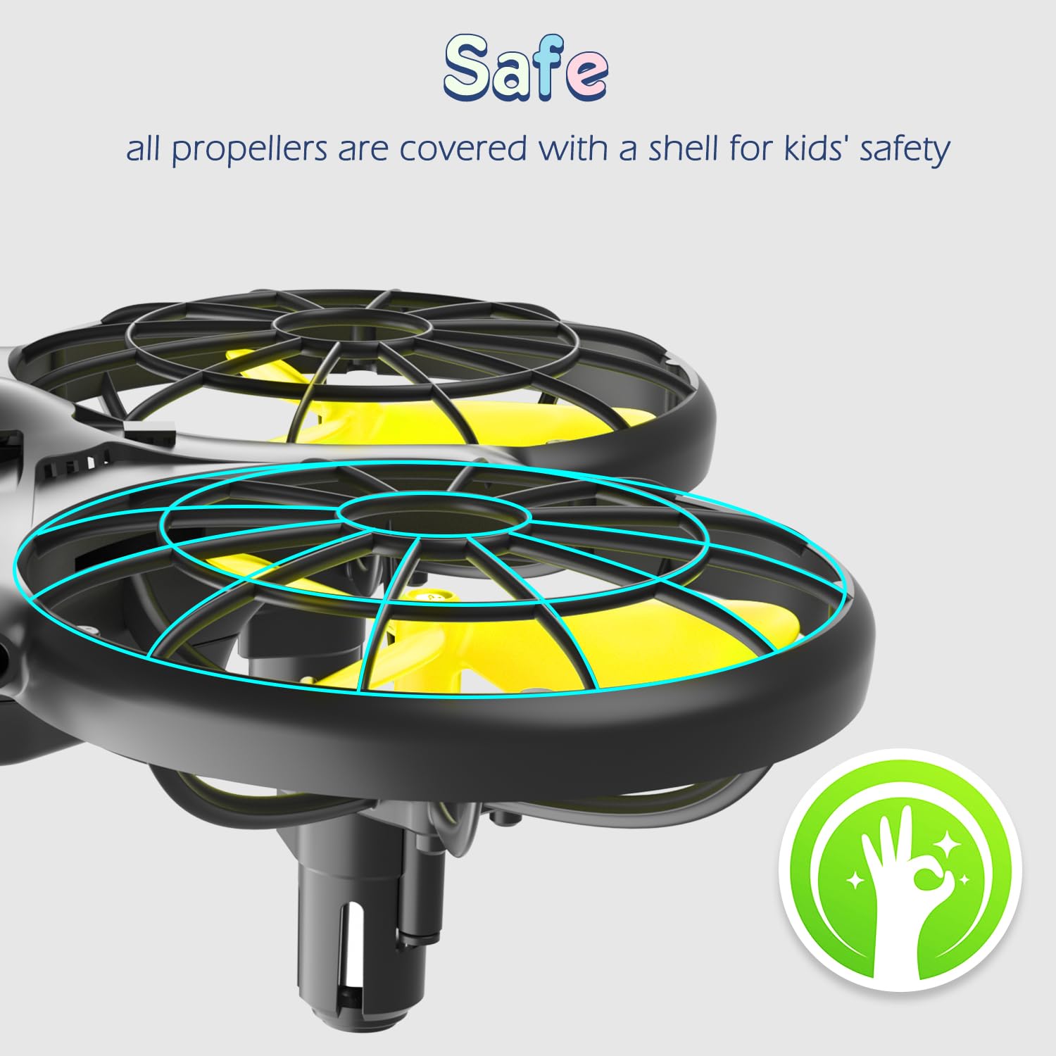 Loolinn | Drone per Bambini Regalo di Natale- Mini Drone Telecomandato con Tecnologia Anti-Collisione Automatica/Sicuro per i Bambini/Facile da far Volare / 3D Flip - Certificazione Approvata C0