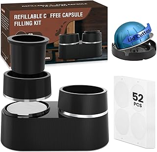 Reusable Double Pods Kit Compatible with Nespresso Pods Vertuo, Refillable Coffee Pods Espresso Accessories