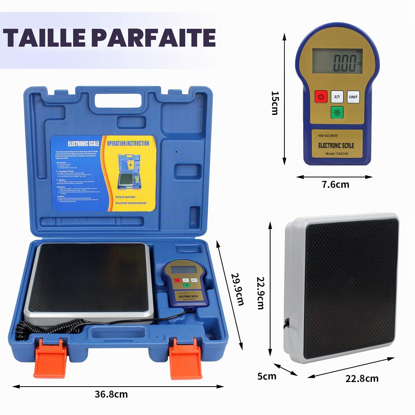 BACOENG Electronique Numérique Réfrigérant Chargement Poids Balance 100 kg pour Chauffage, Ventilation et Climatisation, écran LCD avec éclairage Arrière, Sacoche de Transport Portable