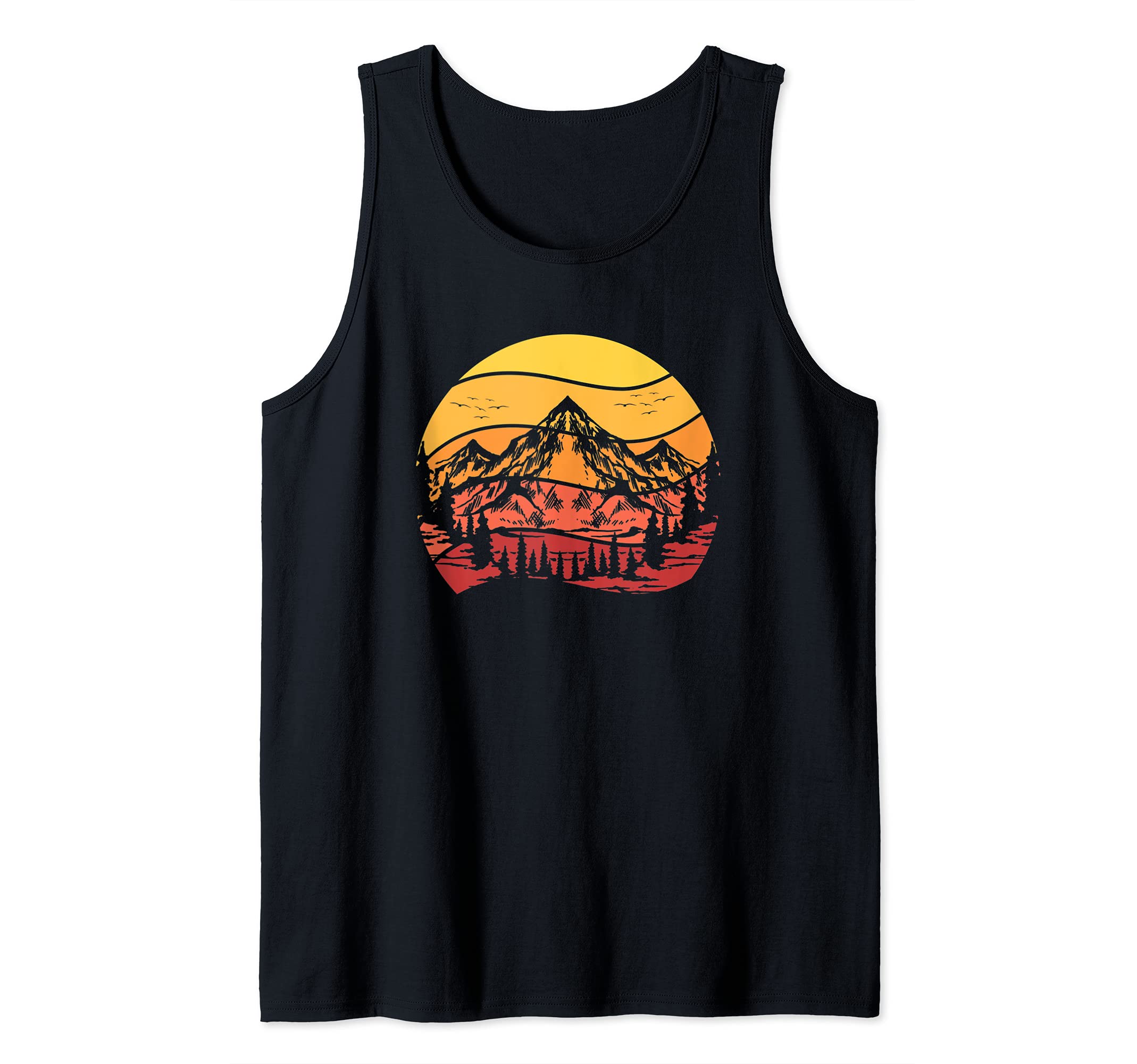 Outdoor Hiking Hobby Camping Hiker Gift Mountains Hiking Tank Top, Black