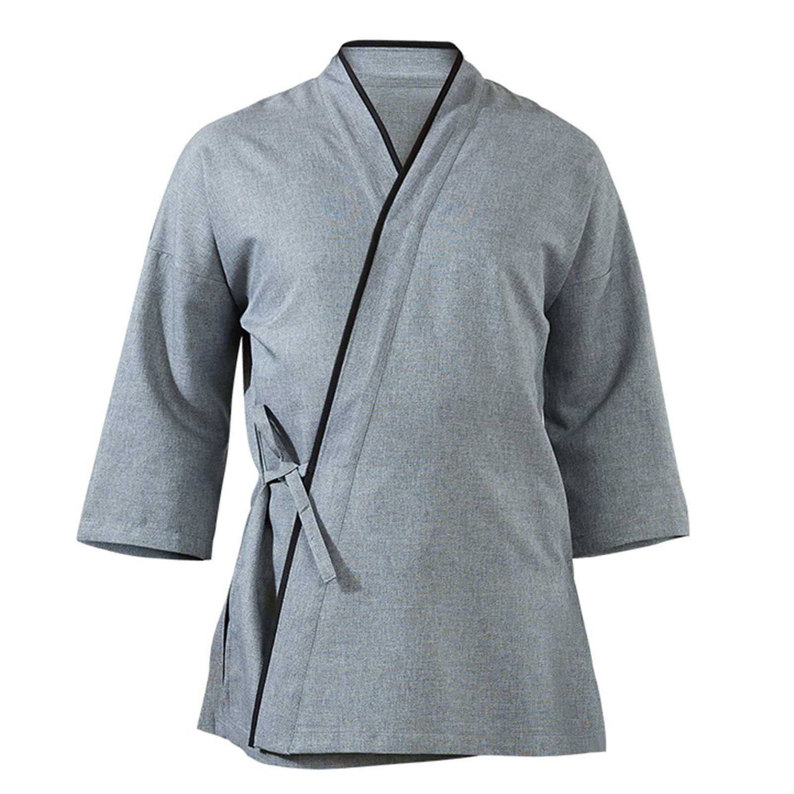 Chaqueta de Chef/Cocinero, Unisex Kimono Restaurante Ropa de Trabajo de Cocina, Repelente de Suciedad