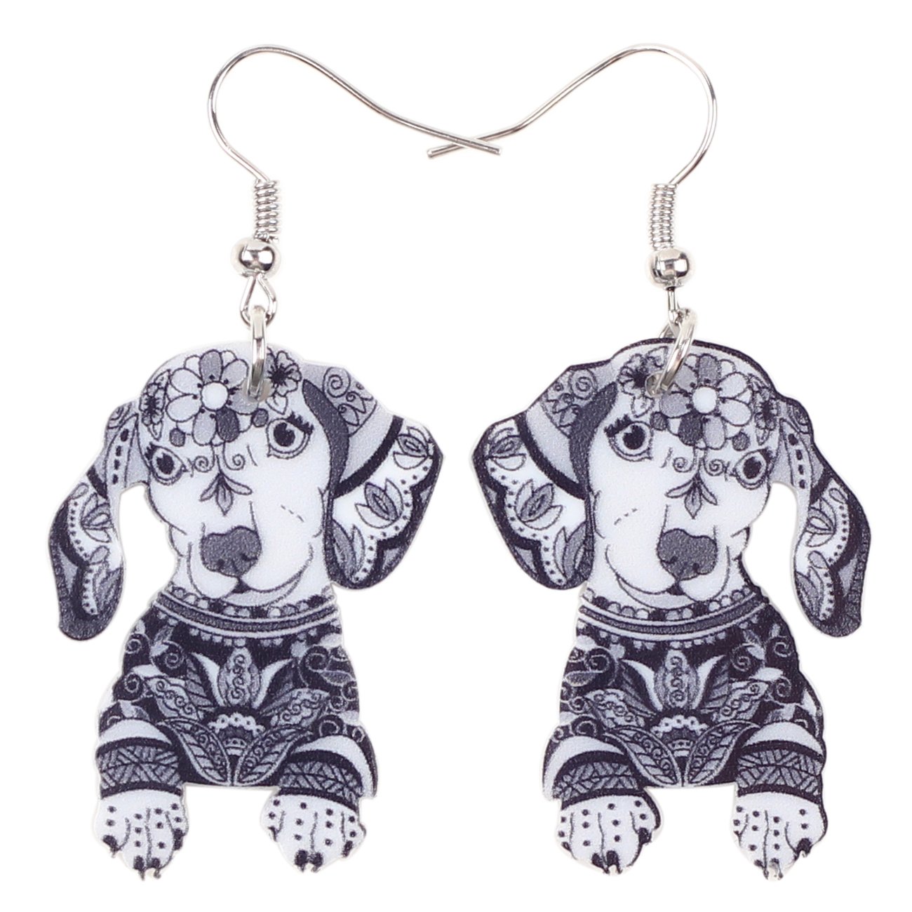 Pendientes de perro dachshund de acrílico Bonsny regalo para niñas 5