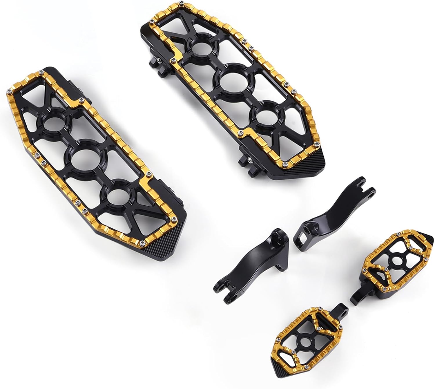 Motorcycle MX Rider Passenger Footboards, For Harley Floorboards Street Glide, Road King, Electra Glide, FLHX, FLTRX 1980-2025 (Black + Blue)