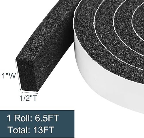 Miniatura 2 de YIJUHOU Burlete Sellado de Puerta Sellado de Ventana Aire Acondicionado Aislamiento Cinta de Sellado de Espuma de Celda Abierta Negra Tira de