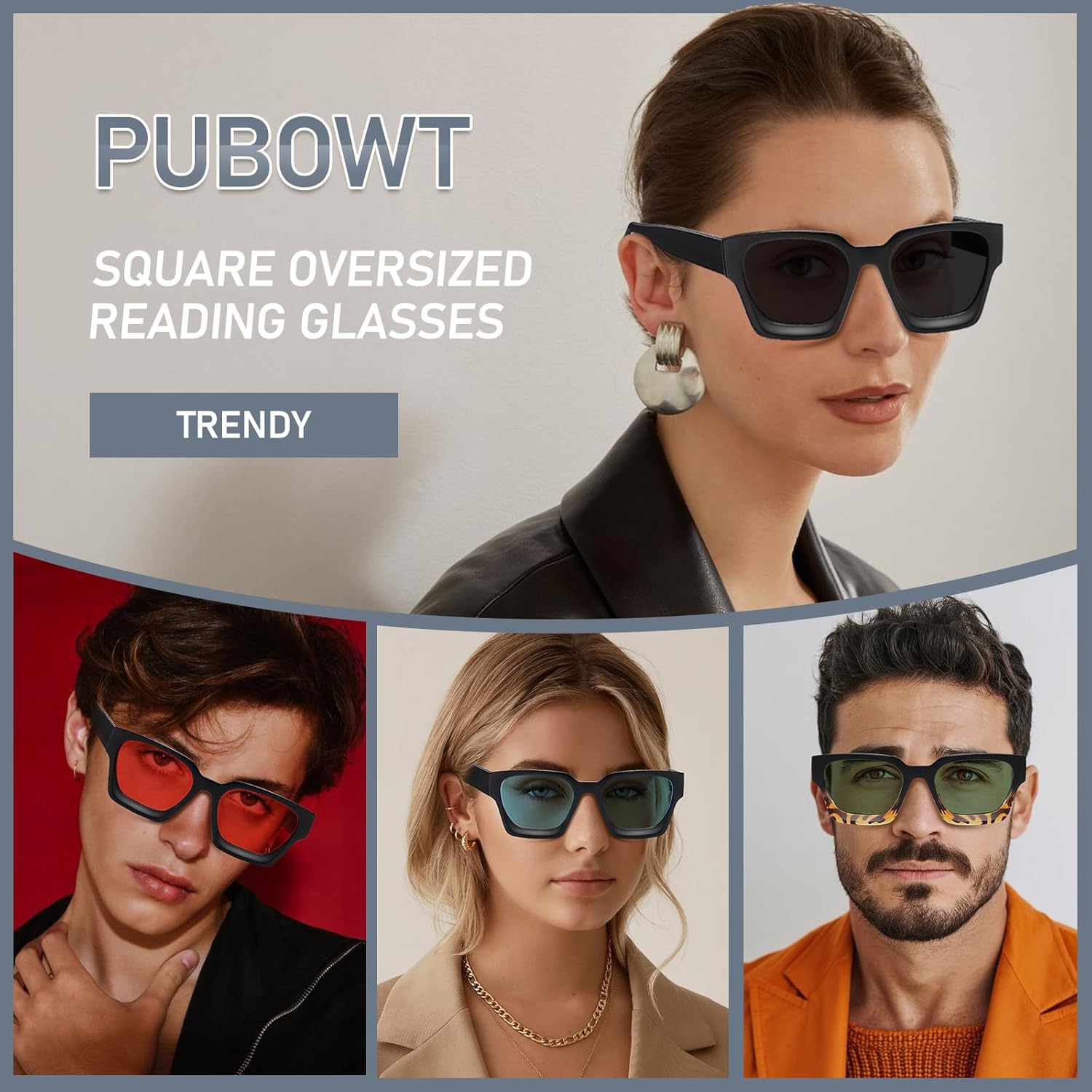 Thick Square Sunglasses for Men Women Retro Chunky Rectangle Sun Glasses UV Protection Designer Shades Style PT2008 - Image 3