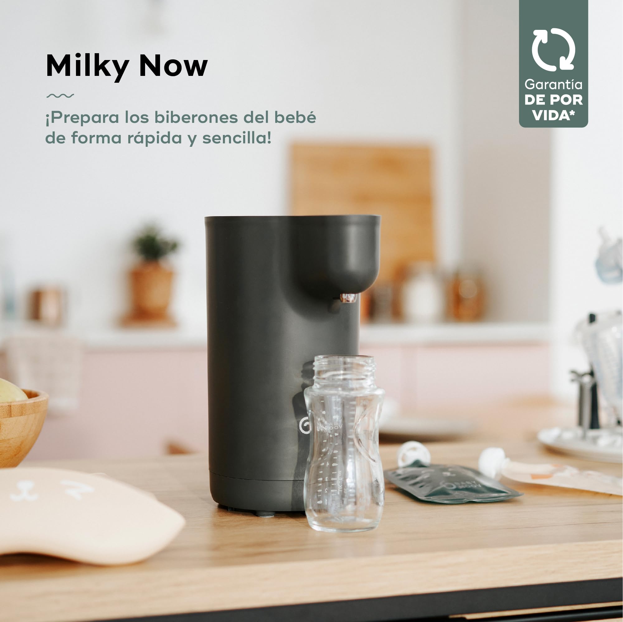 Babymoov Preparador de Biberones Instantáneo Milky Now, Calienta y Mantiene Caliente Hasta 6 Horas, Hasta 12 Biberones