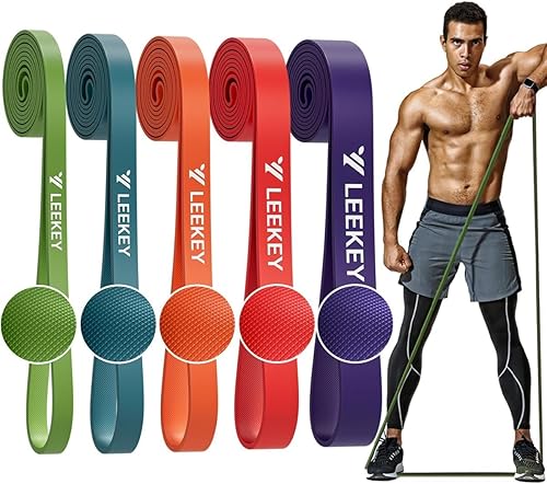 LEEKEY Resistance Bands, Exercise Bands Pull Up Assist Bands - Workout Bands Set - Mobility Band Powerlifting Bands for Men and Women Fitness Color
