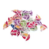 RayLineDo® Pack of 50pcs Buttons Multi Color Sailboat Shaped 2 Holes Wooden Buttons for Sewing and Crafting