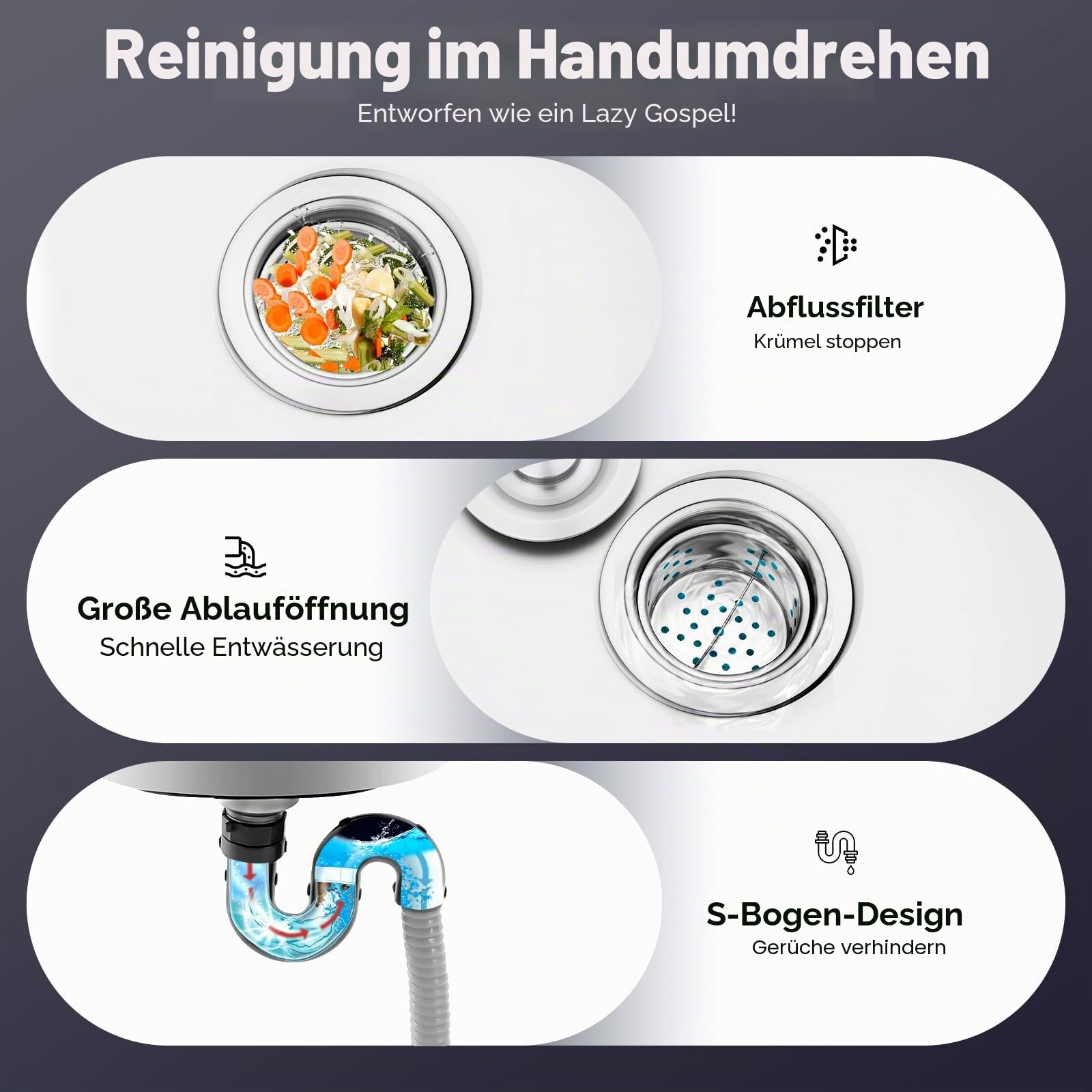 Outdoor Spüle Freistehend Waschbecken, Edelstahl Spültisch Küchenspüle 1 Becken mit Warm- und Kaltwasserhahn & Unterschrank, Spülenschrank mit Arbeitsplatte für Restaurant, Küche, Garage