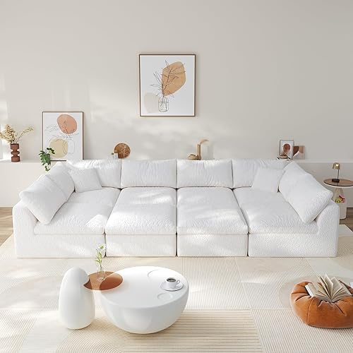 Miniatura 11 de Cloud - Sofás seccionales para sala de estar, sofá convertible con otomana, sofá modular con asiento profundo, no requiere montaje con almohadas