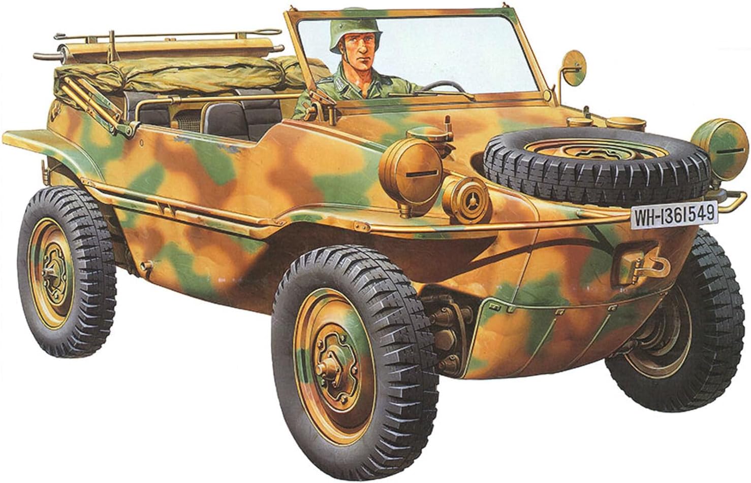 German Schwimmwagen Type 166 WWII 1:35 Military Plastic Model Assembly Kit