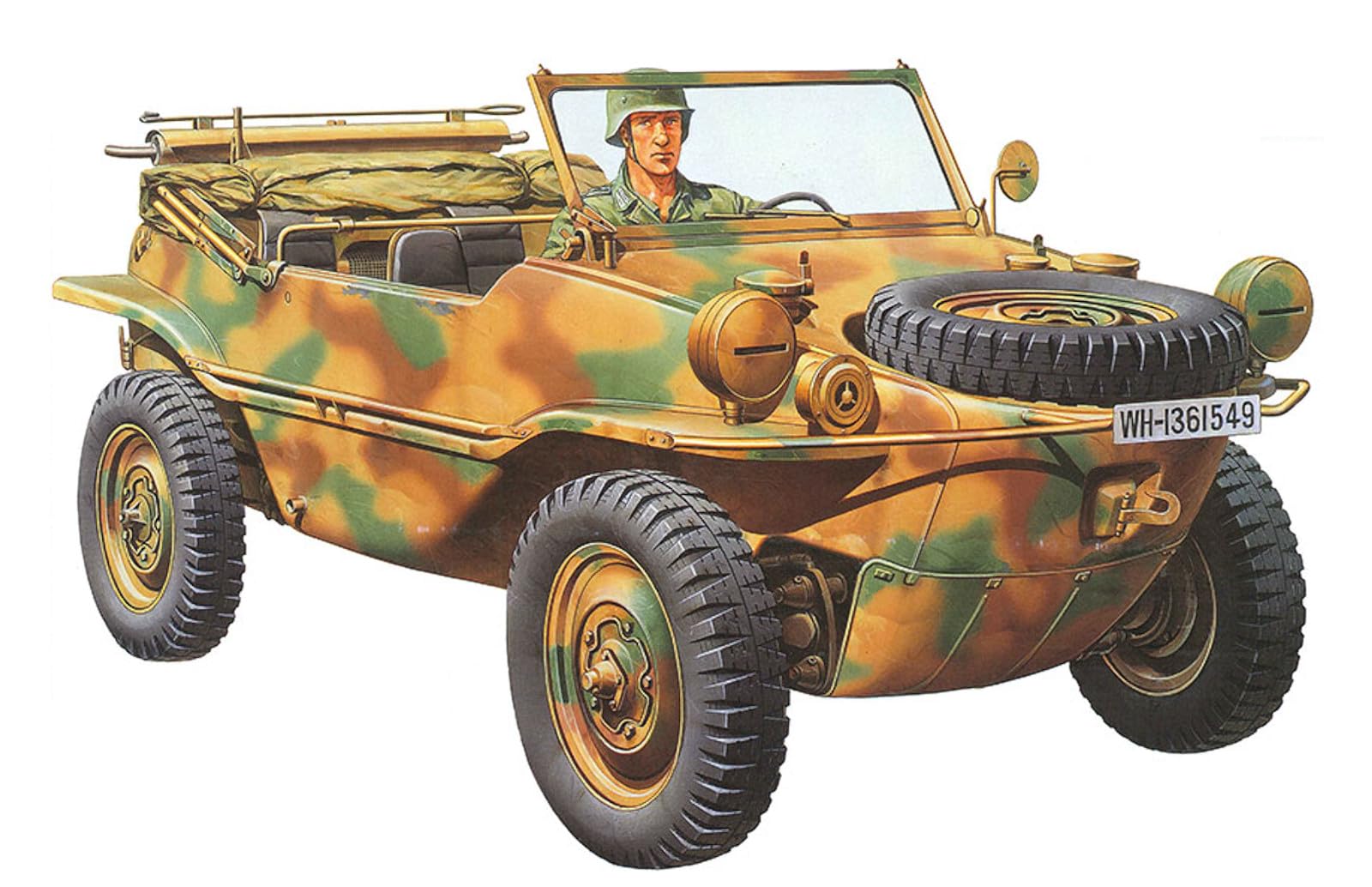German Schwimmwagen Type 166 WWII 1:35 Military Plastic Model Assembly Kit