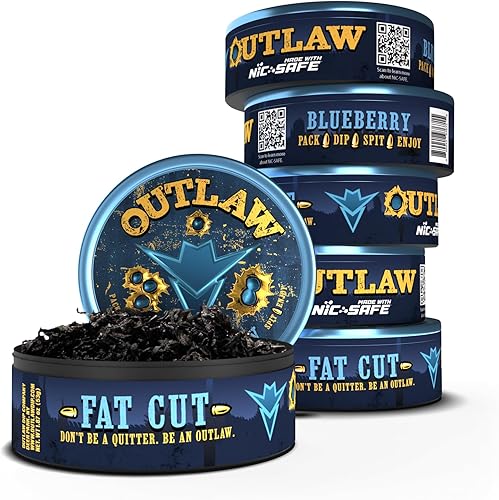 Outlaw Dip - Original - Corte Grasa - Paquete de 6 - Masticar sin tabaco ni nicotina