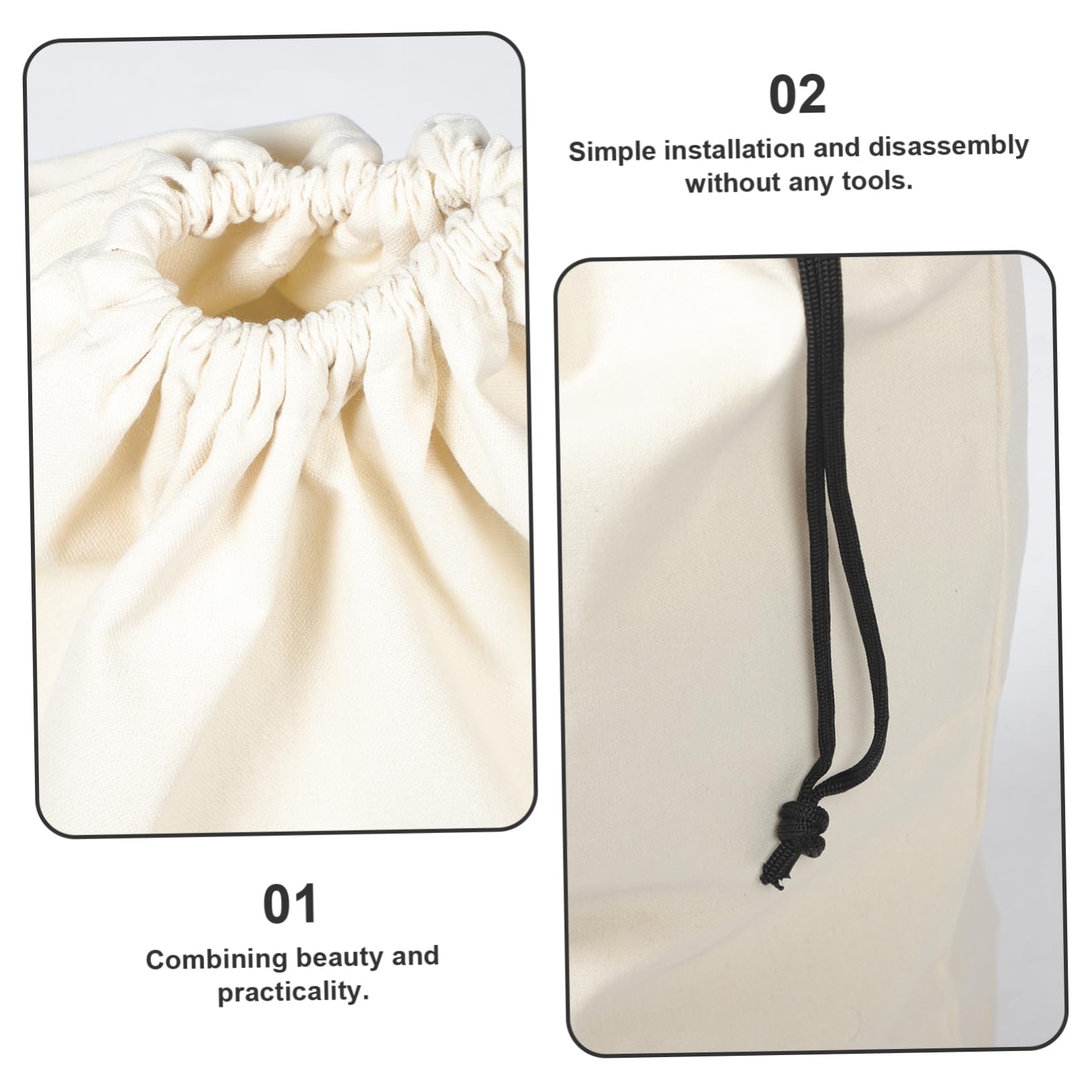 Anneome 2 Stück Wäschesäcke für Waschmaschine mit Kordelzug aus Canvas Großes Fassungsvermögen für Kleidung Decken und Reisen