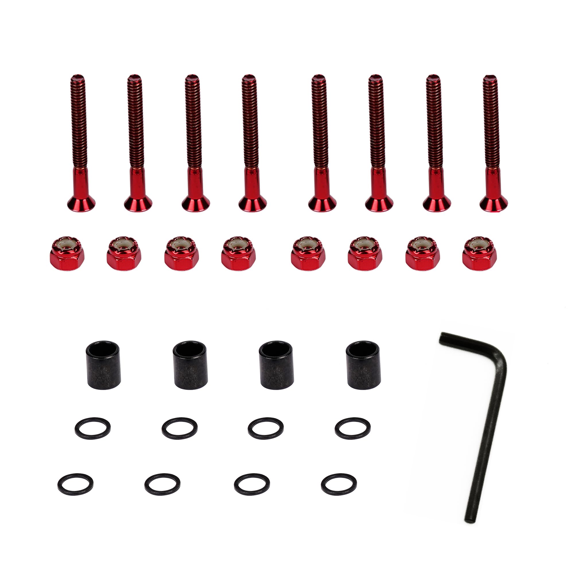 Skateboard Hardware Kit RED 25MM Size